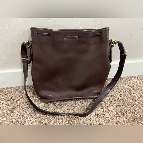 Vintage Coach Bucket Drawstring Bag Brown 9804 - Picture 2 of 16